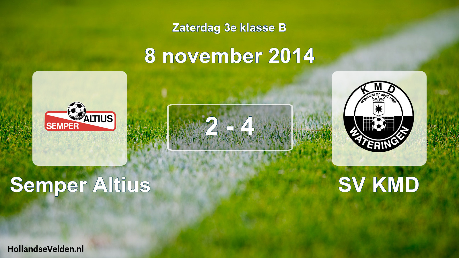 Total number of matches played: Semper Altius - SV KMD 2 - 4 (8 November 2014)