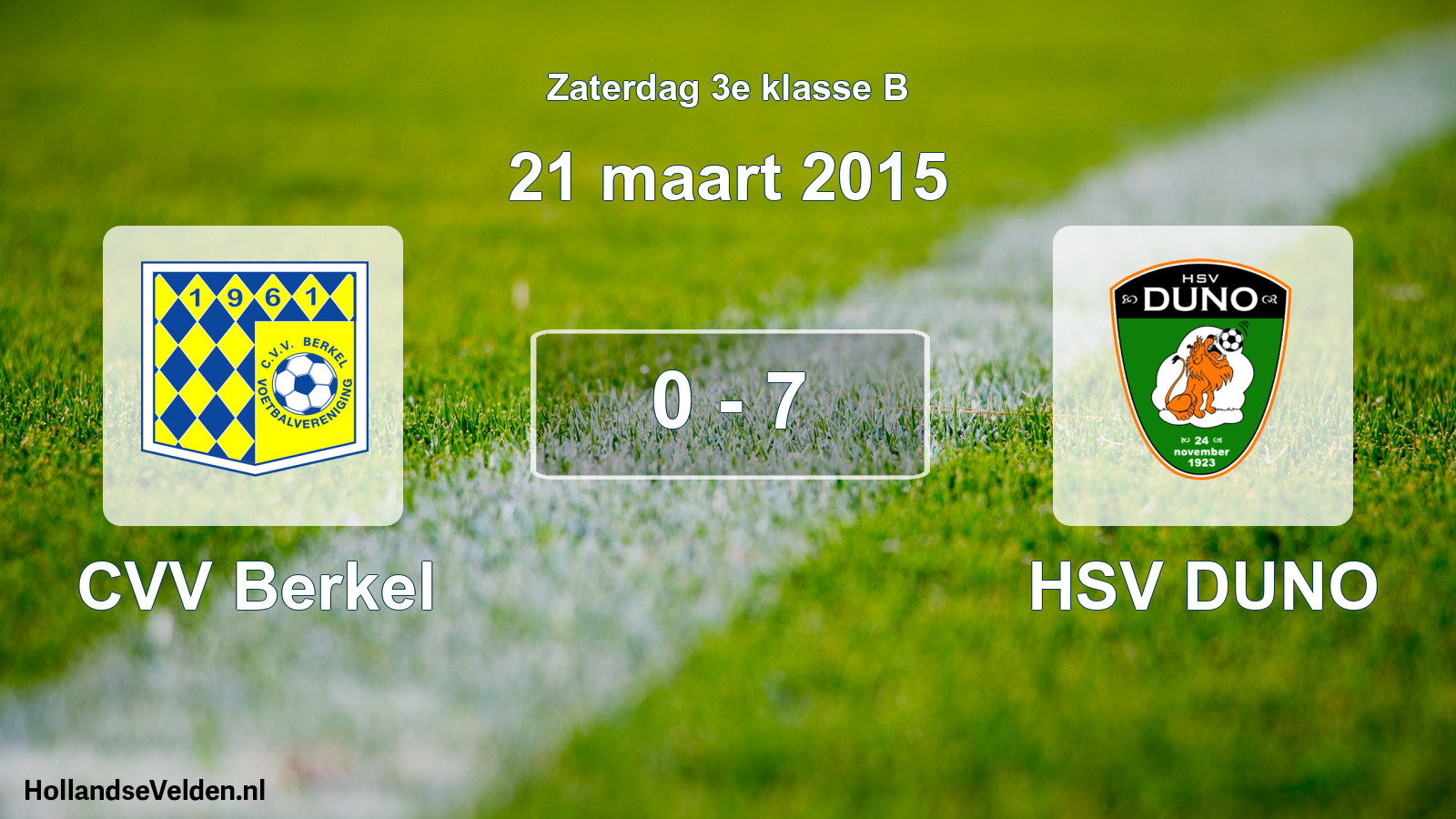 Total number of matches played: CVV Berkel - HSV DUNO 0 - 7 (21 March 2015)