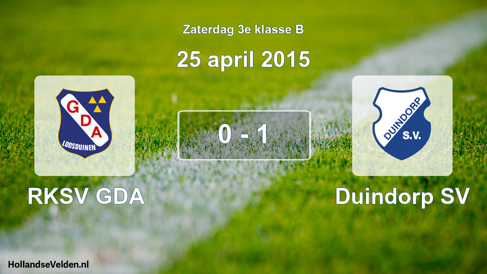 Total number of matches played: RKSV GDA - Duindorp SV 0 - 1 (25 April 2015)
