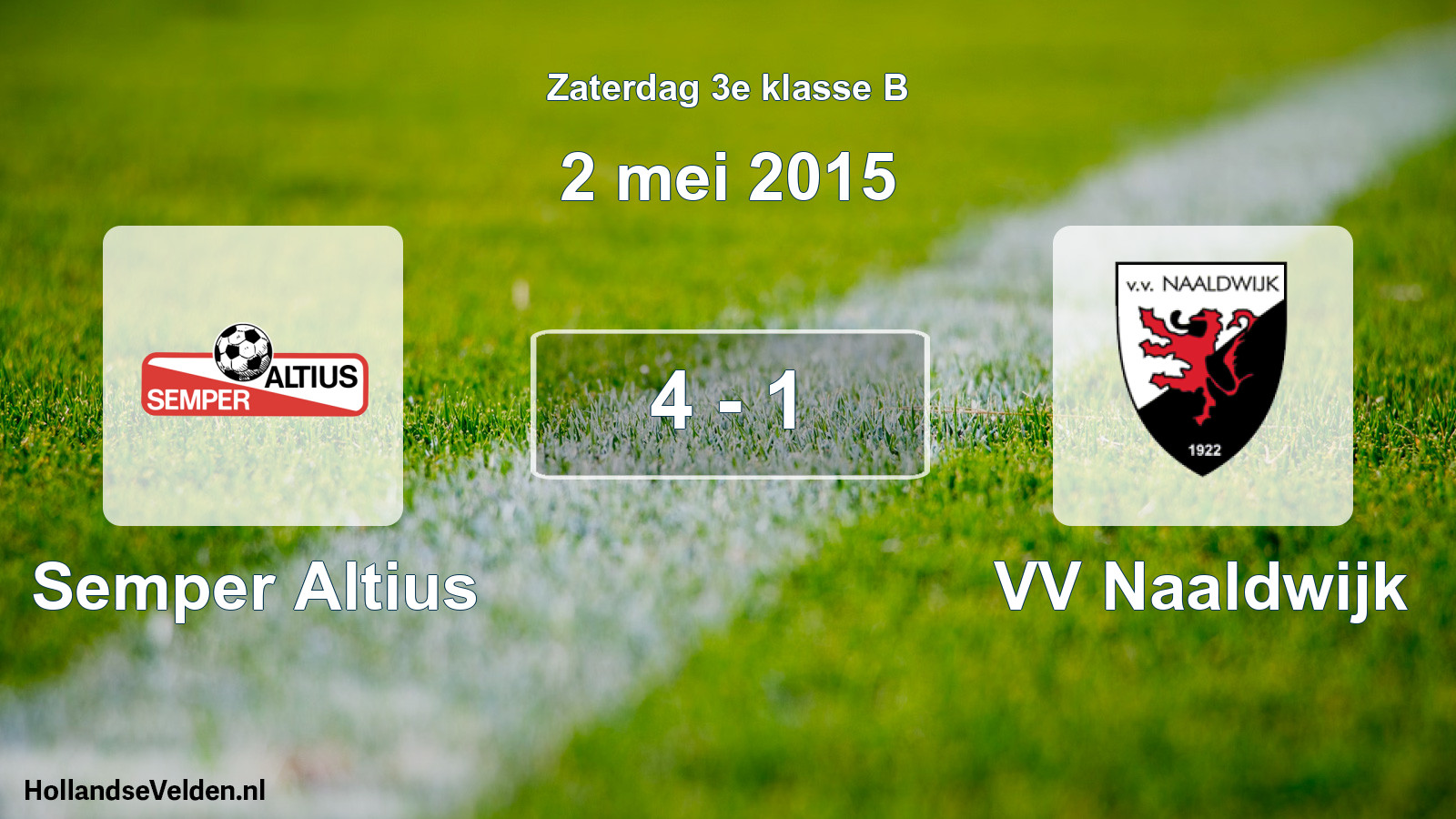 Total number of matches played: Semper Altius - VV Naaldwijk 4 - 1 (2 May 2015)