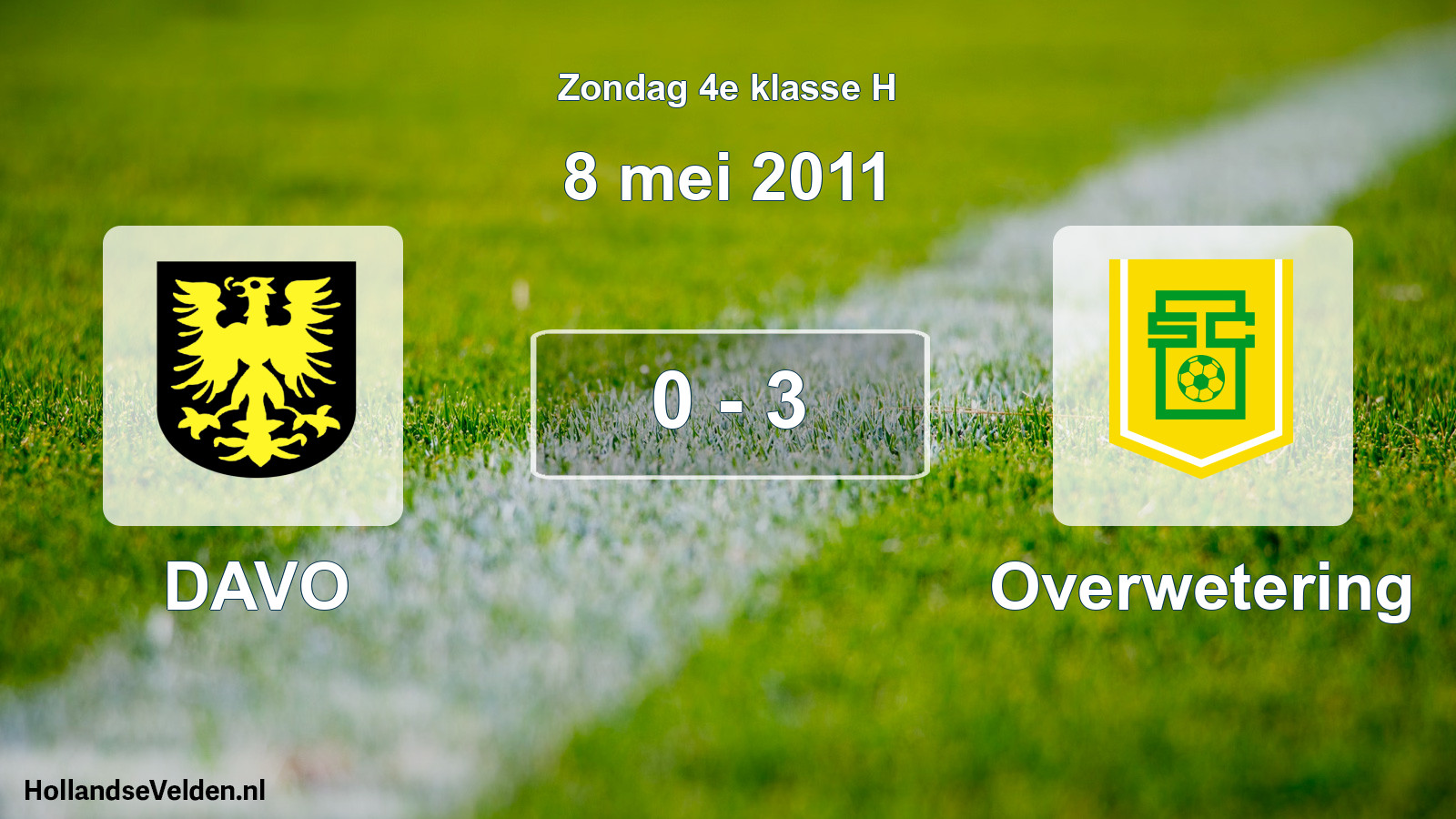 Total number of matches played: DAVO - Overwetering 0 - 3 (8 May 2011)