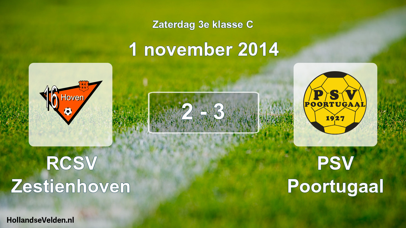 Total number of matches played: RCSV Zestienhoven - PSV Poortugaal 2 - 3 (1 November 2014)