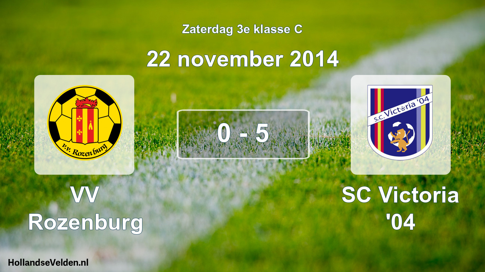 Total number of matches played: VV Rozenburg - SC Victoria '04 0 - 5 (22 November 2014)