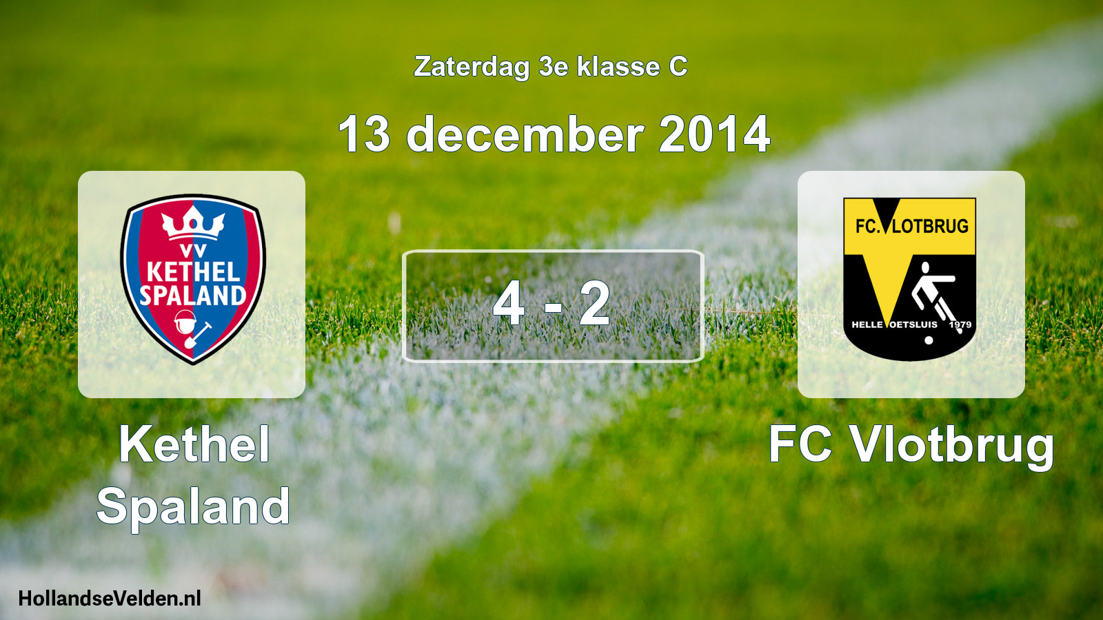 Total number of matches played: Kethel Spaland - FC Vlotbrug 4 - 2 (13 December 2014)