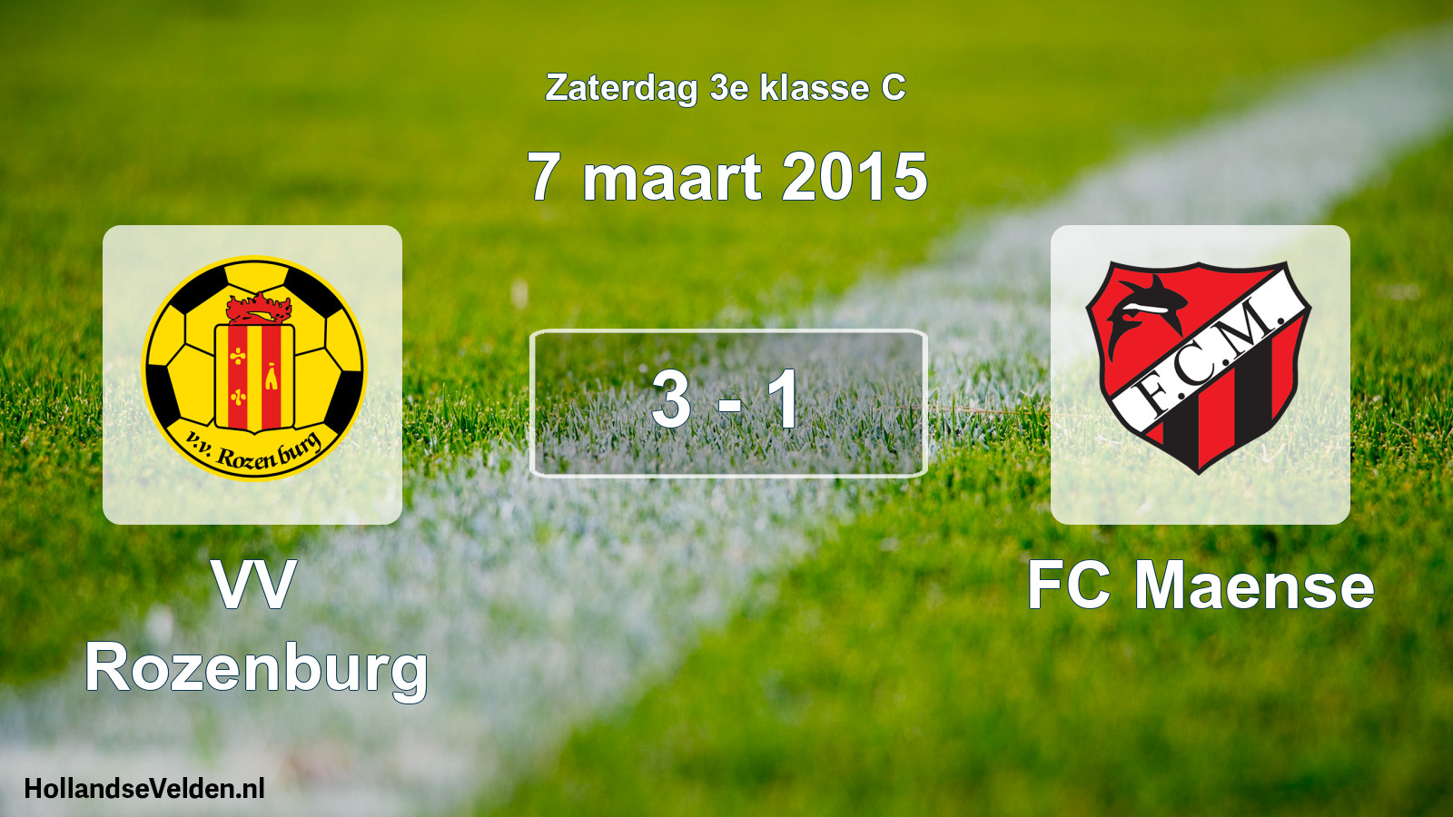 Total number of matches played: VV Rozenburg - FC Maense 3 - 1 (7 March 2015)