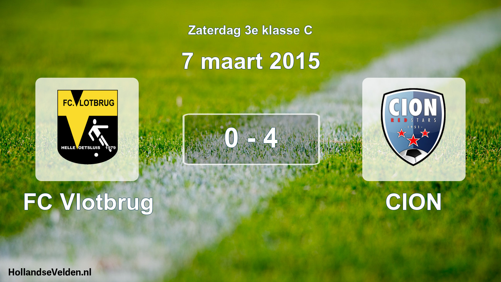 Total number of matches played: FC Vlotbrug - CION 0 - 4 (7 March 2015)