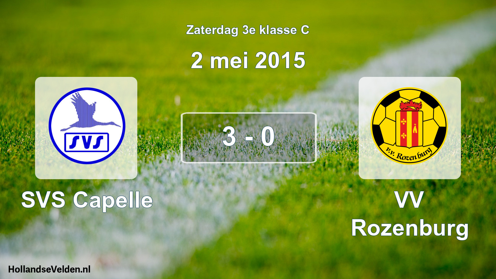Total number of matches played: SVS Capelle - VV Rozenburg 3 - 0 (2 May 2015)