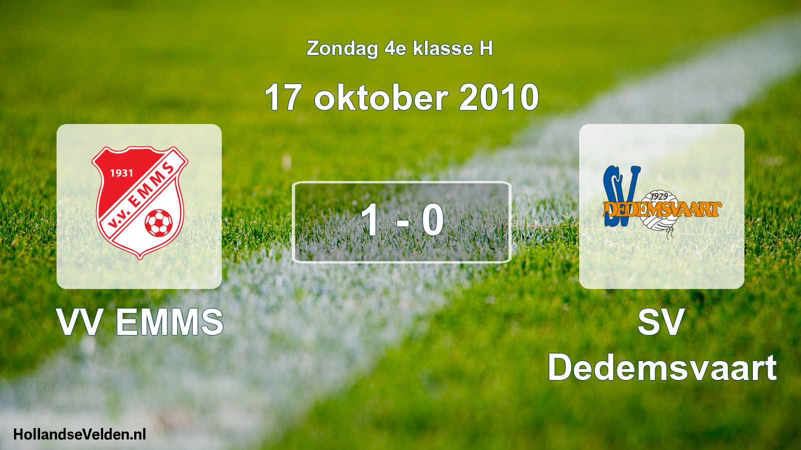 Total number of matches played: VV EMMS - SV Dedemsvaart 1 - 0 (17 October 2010)