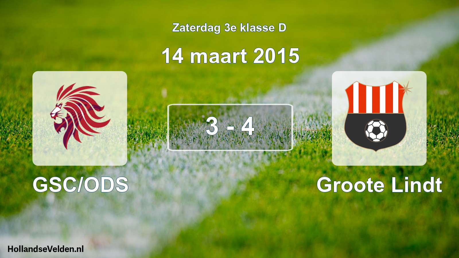 Total number of matches played: GSC/ODS - Groote Lindt 3 - 4 (14 March 2015)