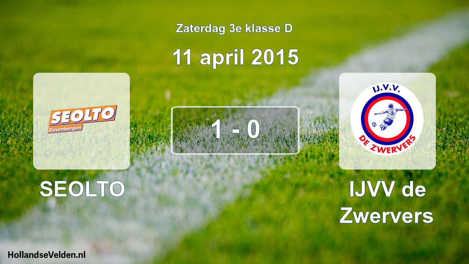 Total number of matches played: SEOLTO - IJVV de Zwervers 1 - 0 (11 April 2015)