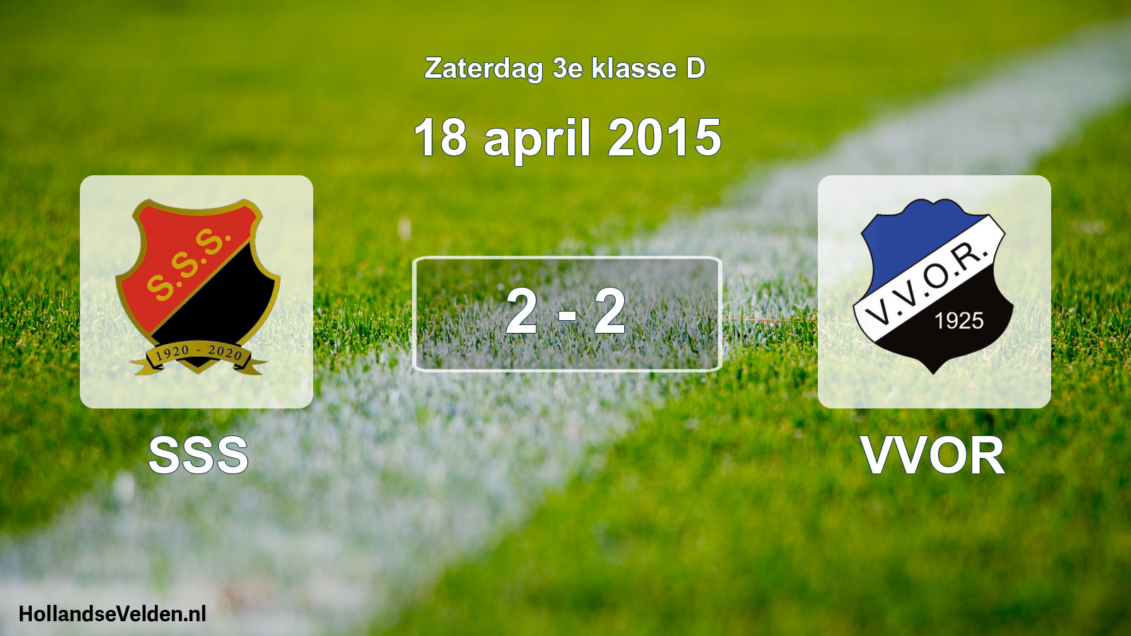 Total number of matches played: SSS - VVOR 2 - 2 (18 April 2015)