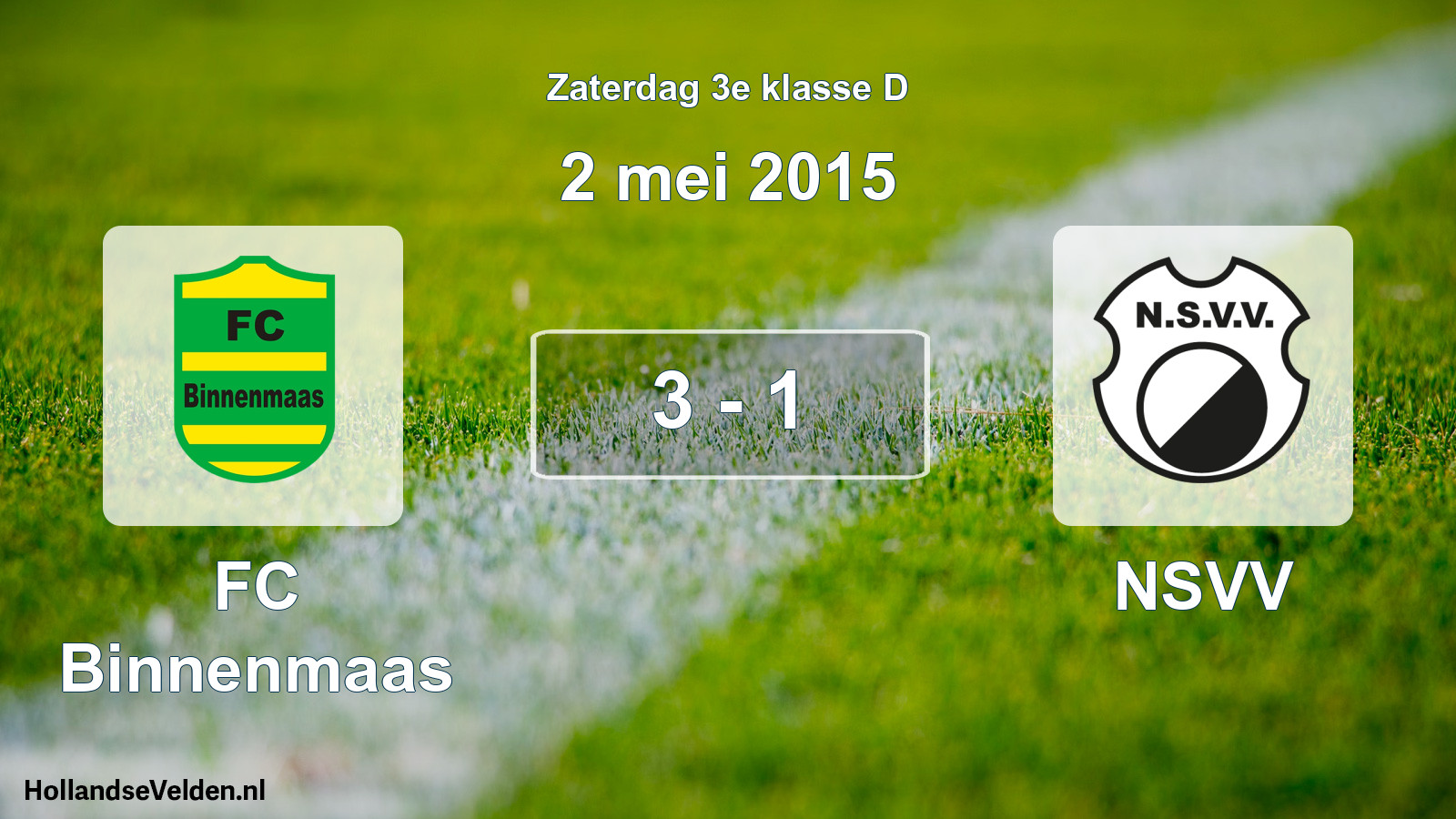 Total number of matches played: FC Binnenmaas - NSVV 3 - 1 (2 May 2015)