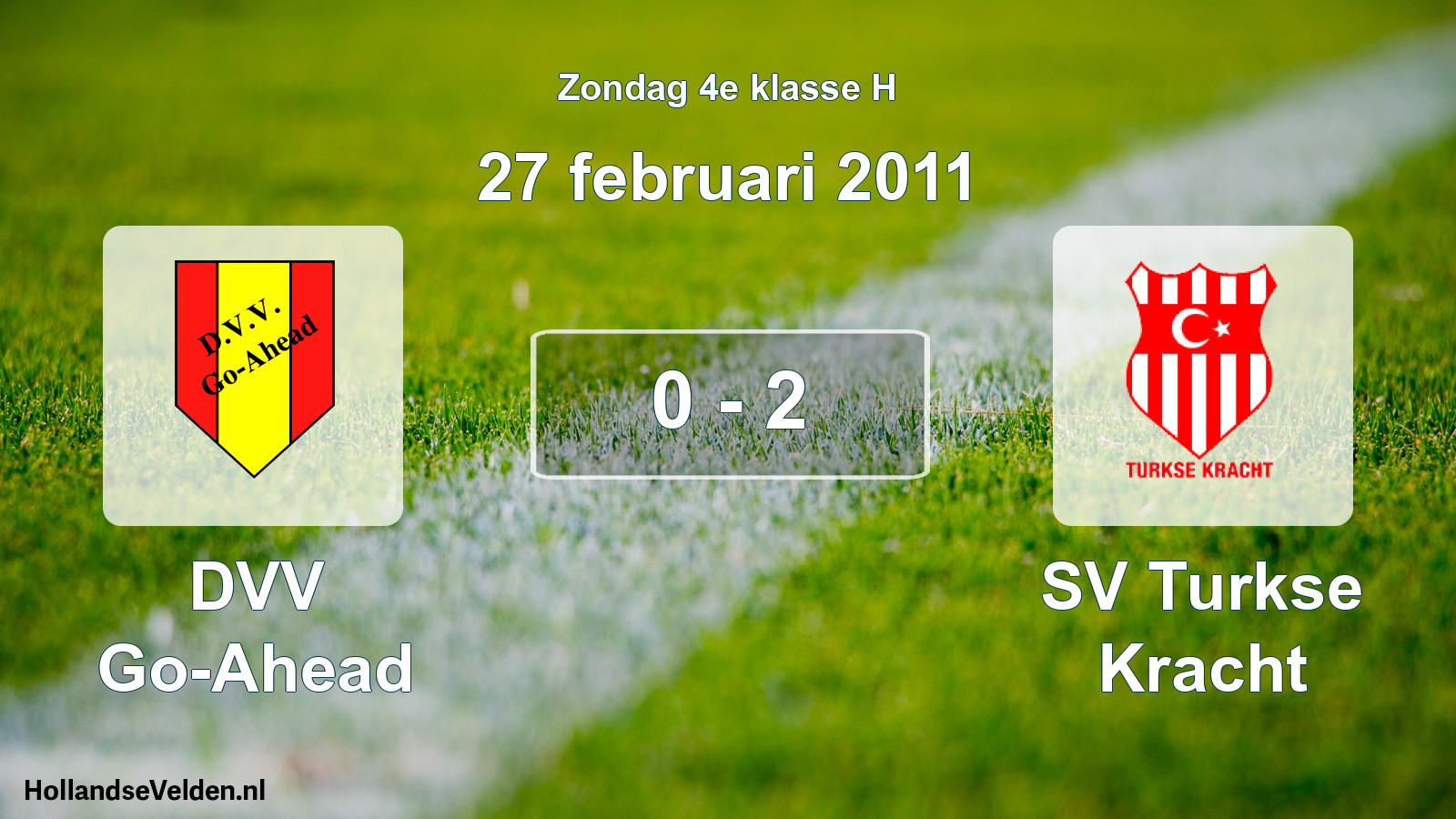 Total number of matches played: DVV Go-Ahead - SV Turkse Kracht 0 - 2 (27 February 2011)