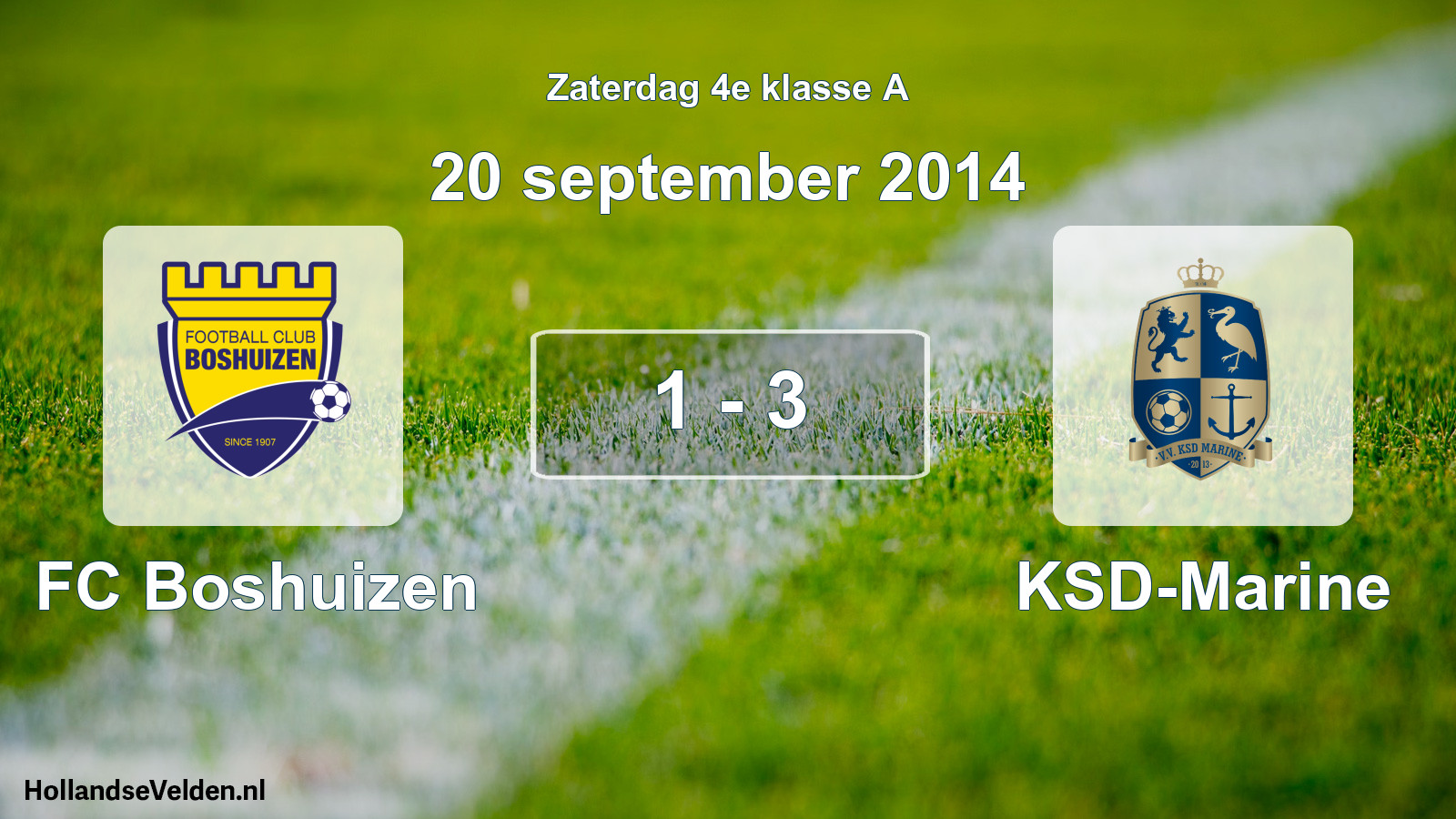 Total number of matches played: FC Boshuizen - KSD-Marine 1 - 3 (20 September 2014)
