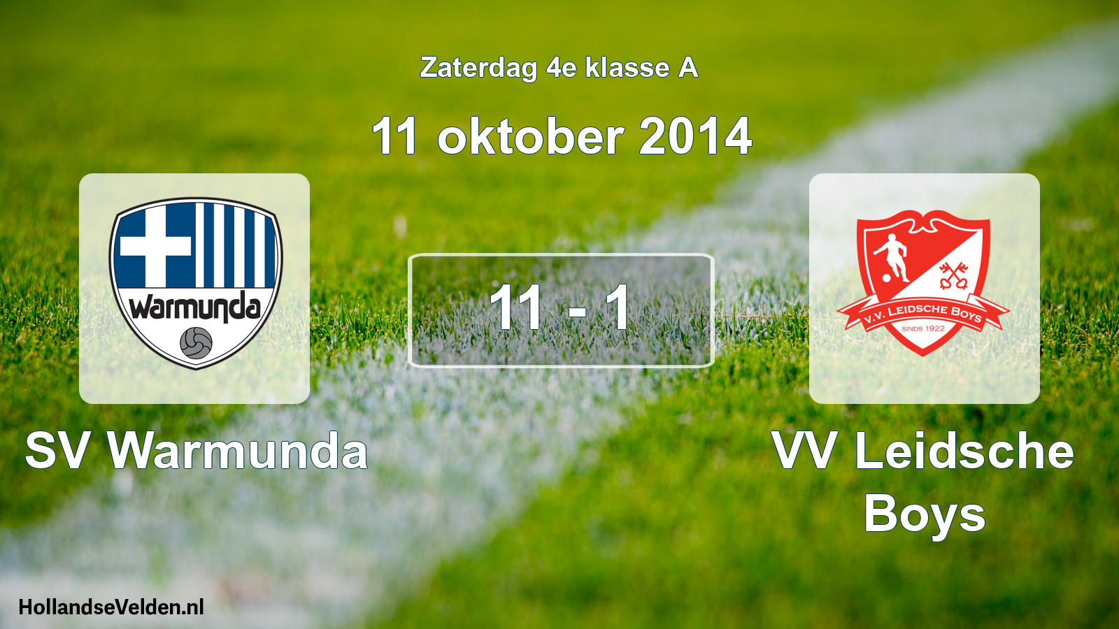Total number of matches played: SV Warmunda - VV Leidsche Boys 11 - 1 (11 October 2014)