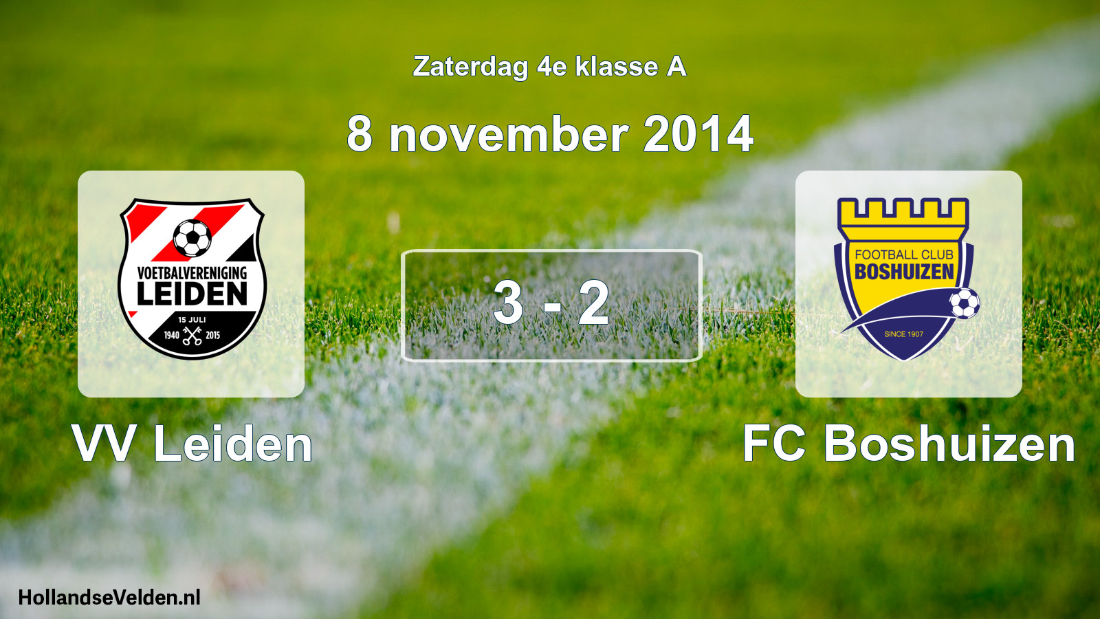 Total number of matches played: VV Leiden - FC Boshuizen 3 - 2 (8 November 2014)