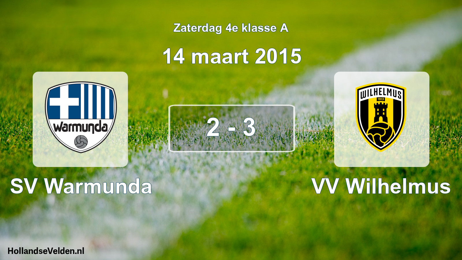 Total number of matches played: SV Warmunda - VV Wilhelmus 2 - 3 (14 March 2015)