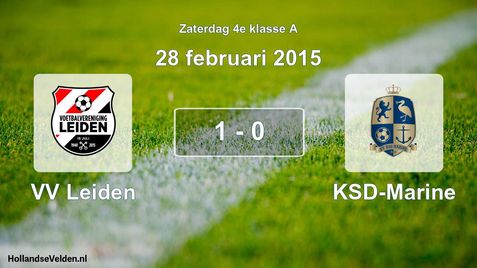 Total number of matches played: VV Leiden - KSD-Marine 1 - 0 (28 February 2015)