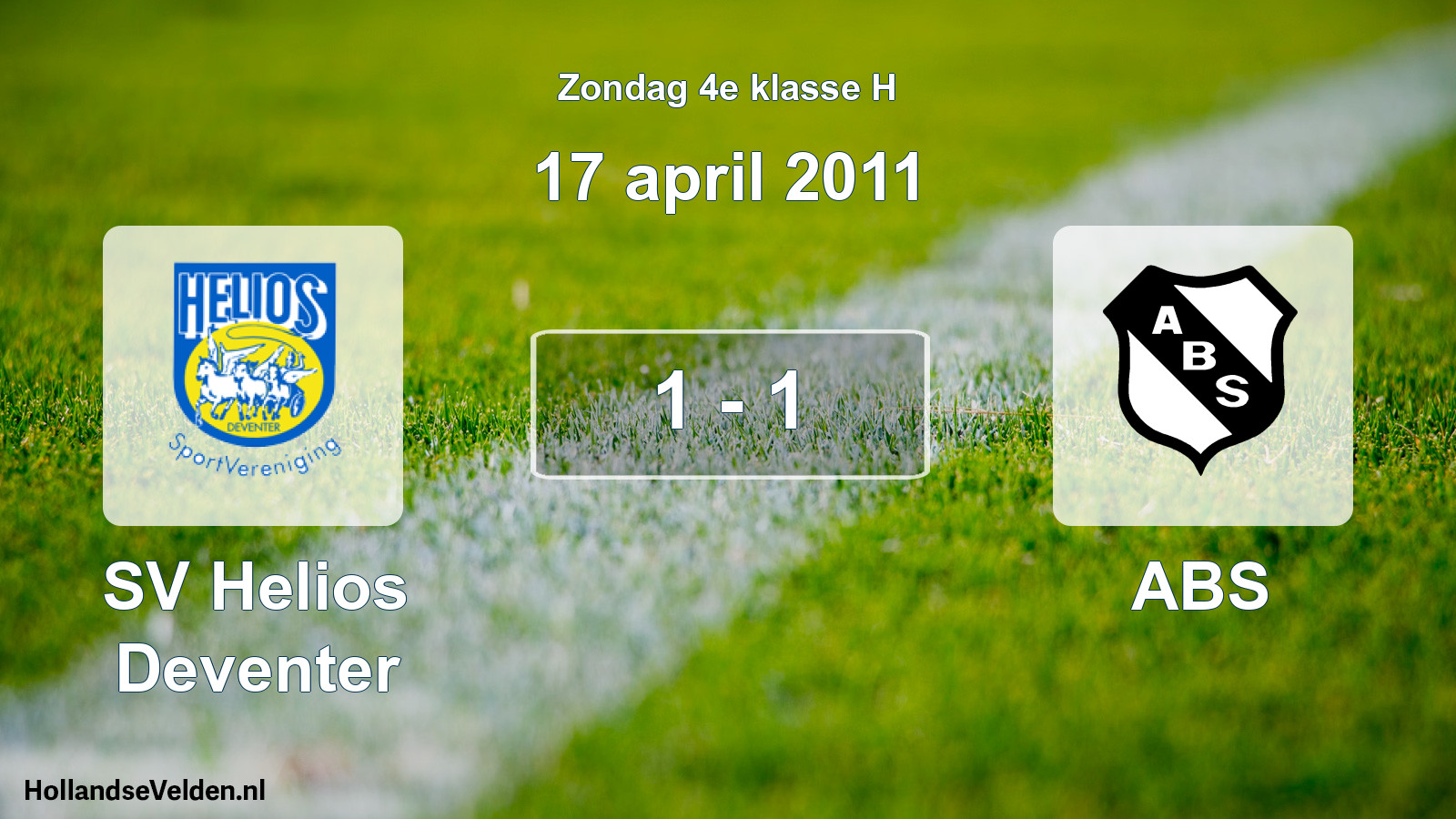 Total number of matches played: SV Helios Deventer - ABS 1 - 1 (17 April 2011)