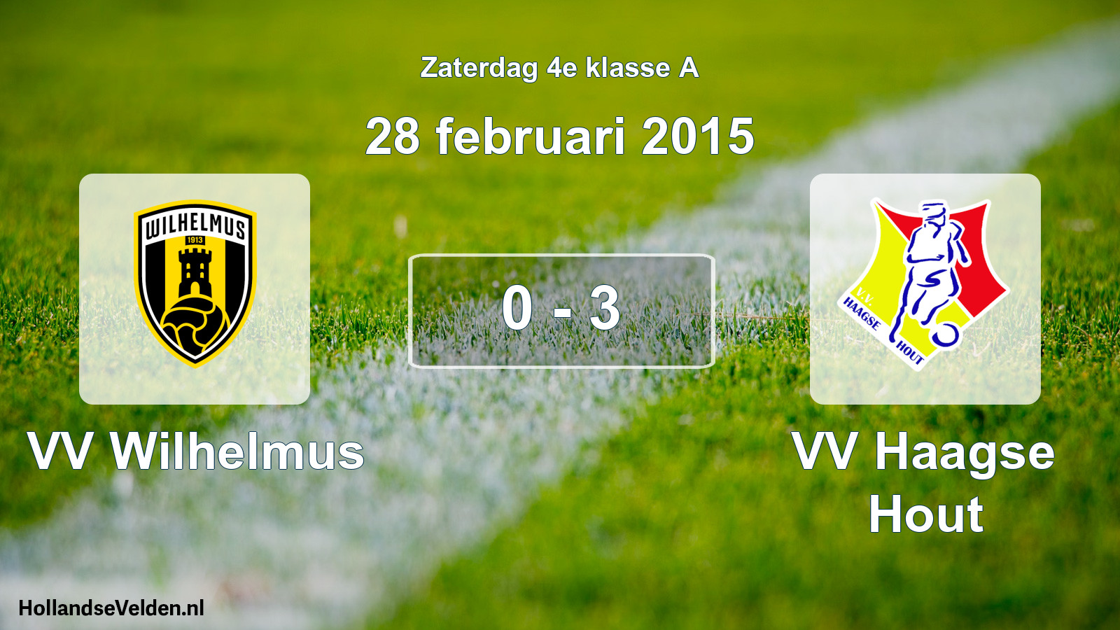 Total number of matches played: VV Wilhelmus - VV Haagse Hout 0 - 3 (28 February 2015)