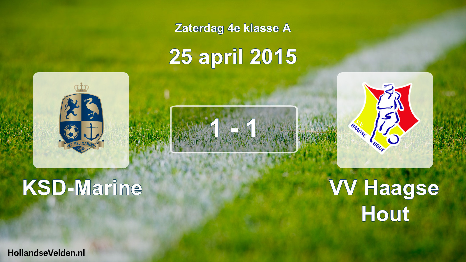 Total number of matches played: KSD-Marine - VV Haagse Hout 1 - 1 (25 April 2015)