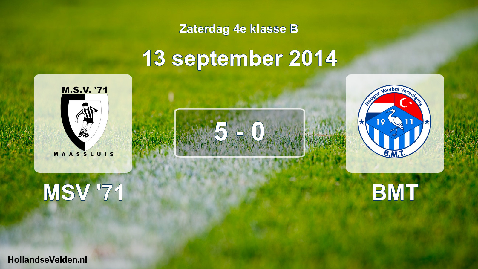 Total number of matches played: MSV '71 - BMT 5 - 0 (13 September 2014)