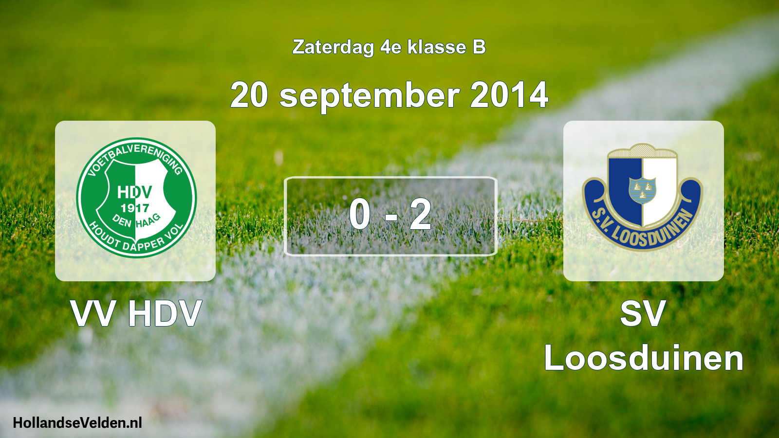 Total number of matches played: VV HDV - SV Loosduinen 0 - 2 (20 September 2014)