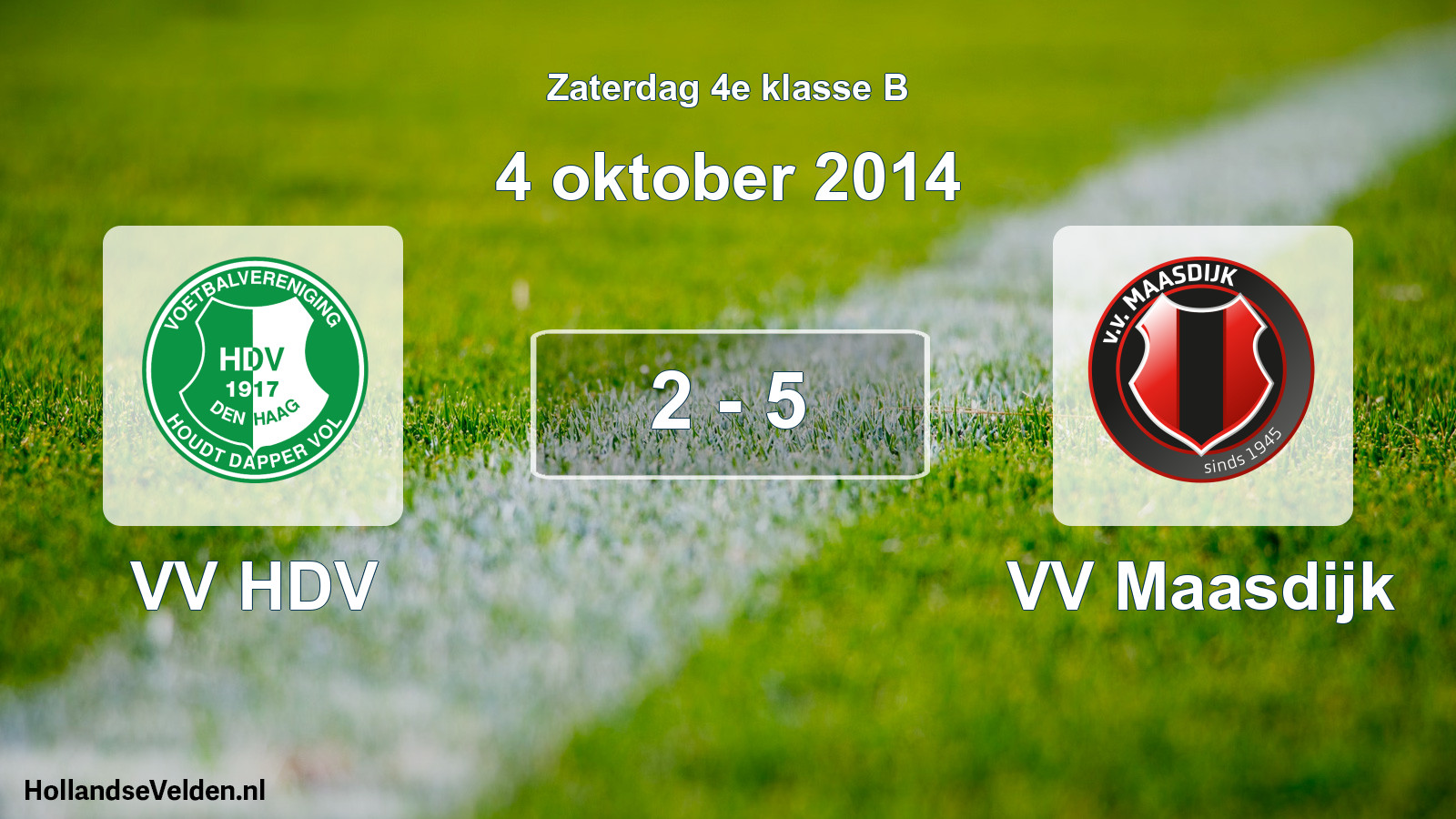 Total number of matches played: VV HDV - VV Maasdijk 2 - 5 (4 October 2014)