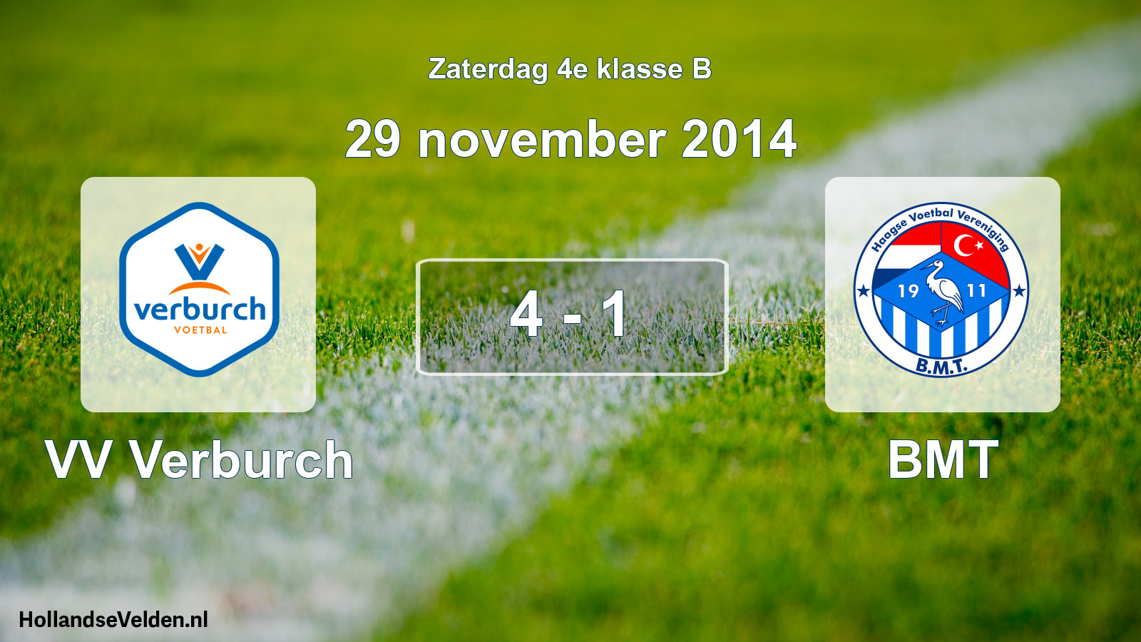 Total number of matches played: VV Verburch - BMT 4 - 1 (29 November 2014)