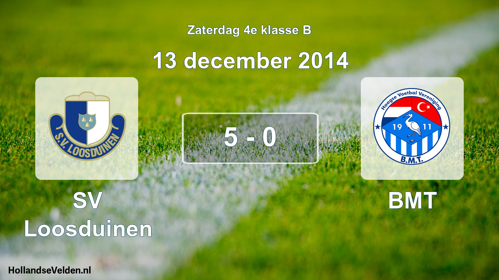 Total number of matches played: SV Loosduinen - BMT 5 - 0 (13 December 2014)