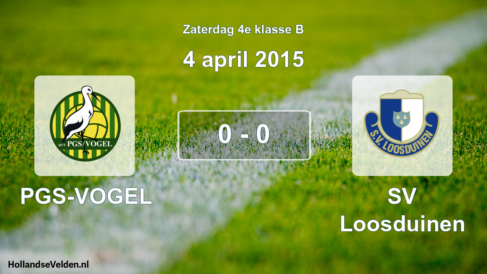 Total number of matches played: PGS-VOGEL - SV Loosduinen 0 - 0 (4 April 2015)