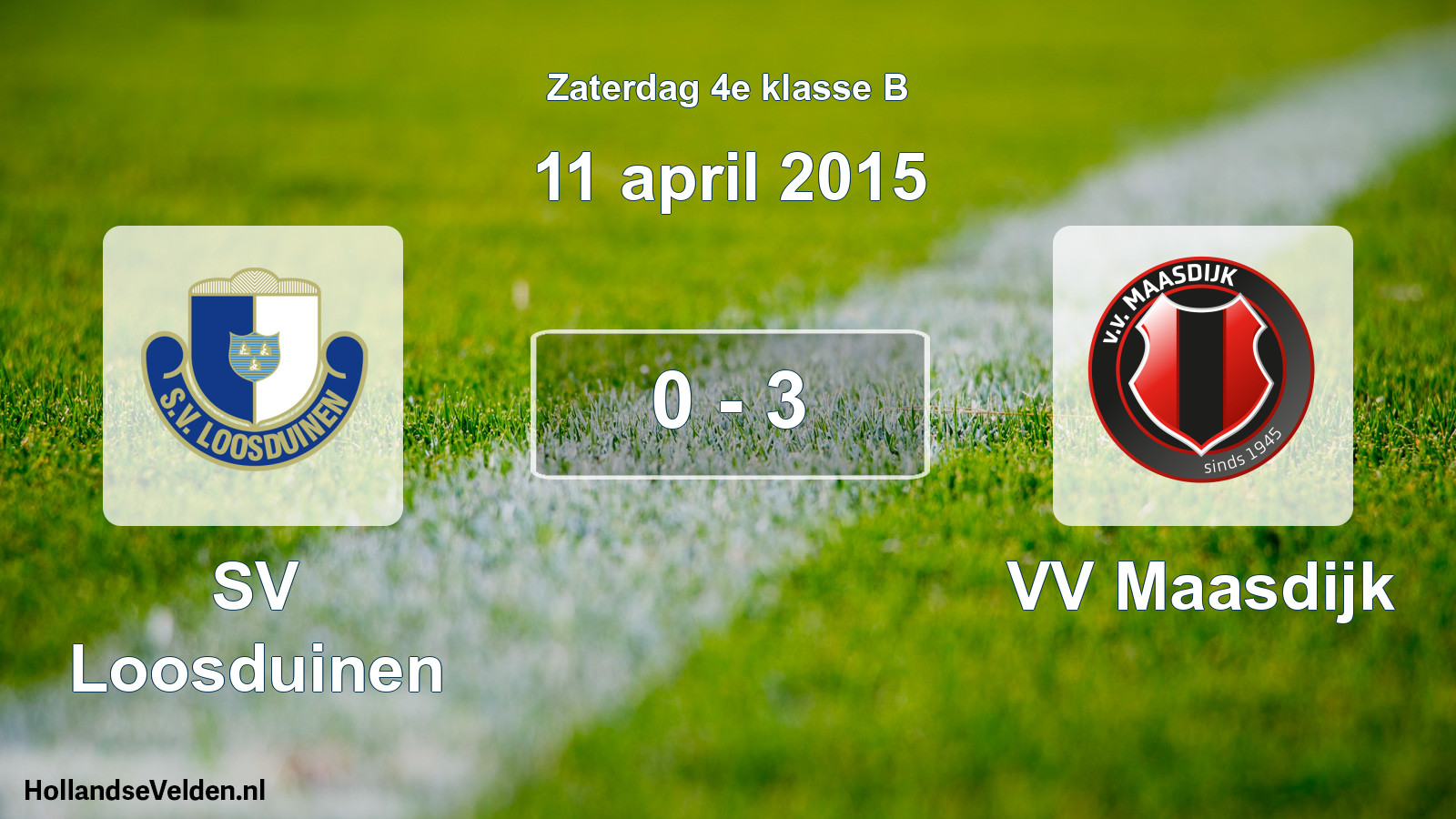 Total number of matches played: SV Loosduinen - VV Maasdijk 0 - 3 (11 April 2015)