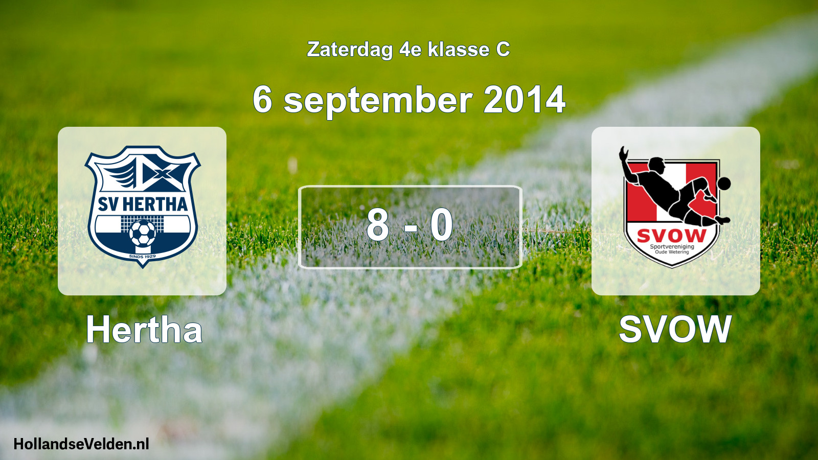 Total number of matches played: Hertha - SVOW 8 - 0 (6 September 2014)