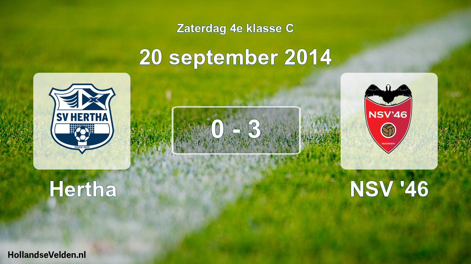 Total number of matches played: Hertha - NSV '46 0 - 3 (20 September 2014)
