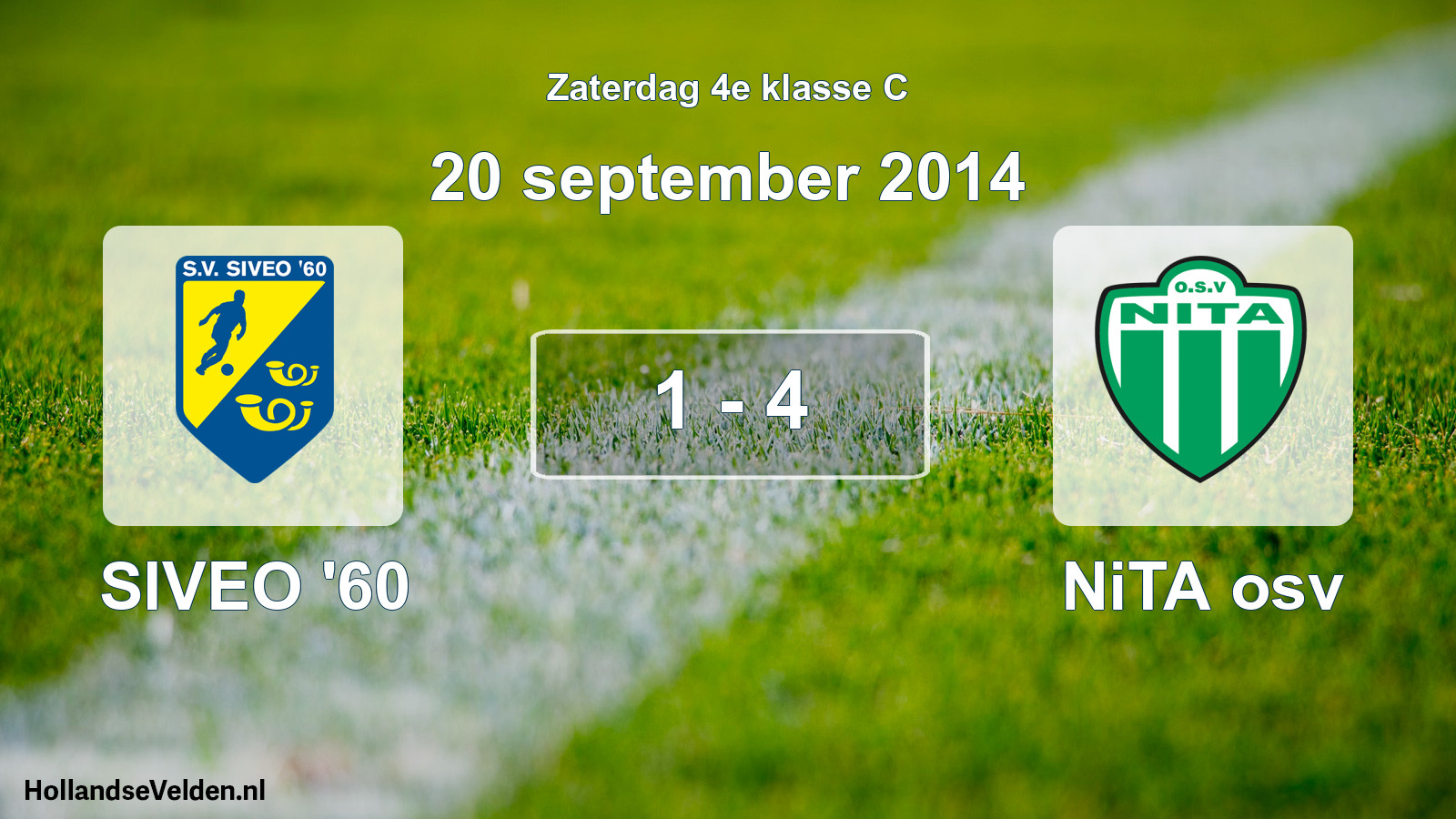 Total number of matches played: SIVEO '60 - NiTA osv 1 - 4 (20 September 2014)