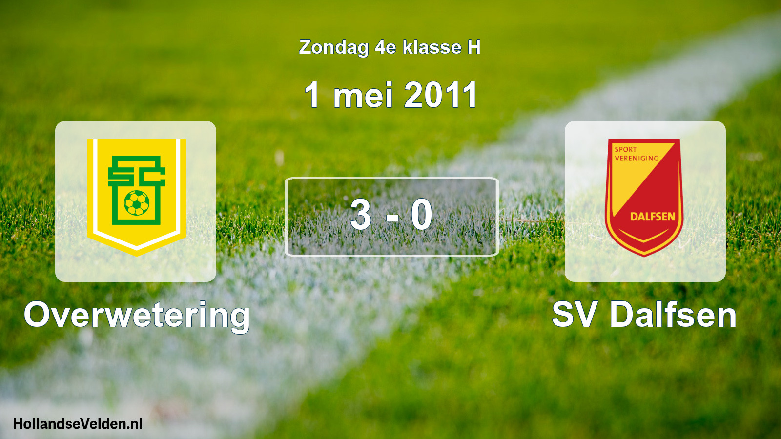 Total number of matches played: Overwetering - SV Dalfsen 3 - 0 (1 May 2011)