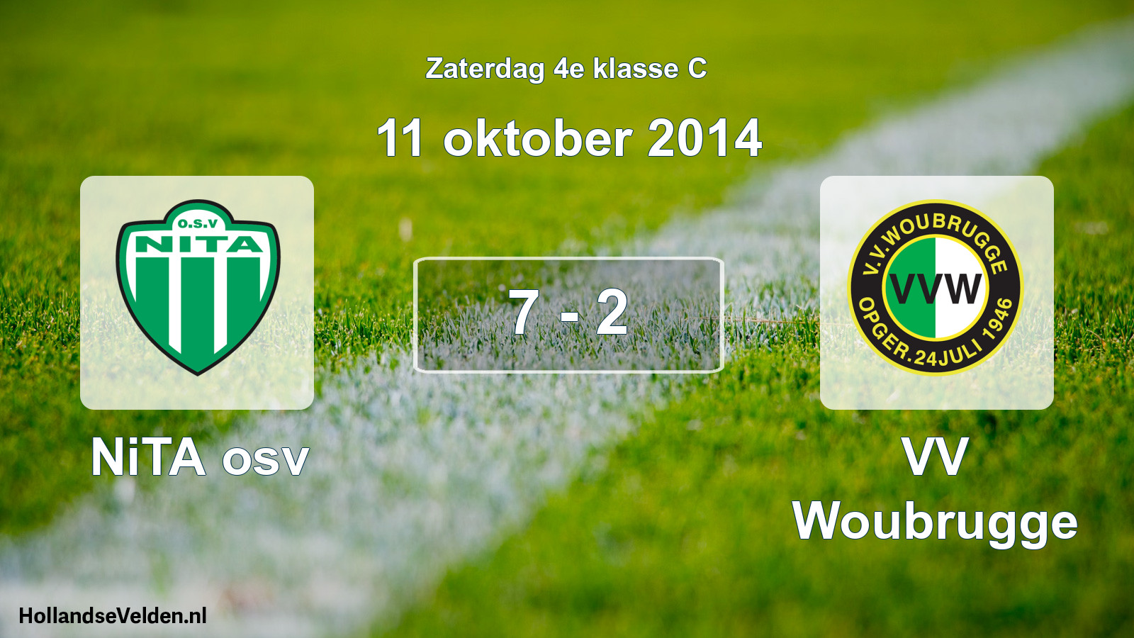 Total number of matches played: NiTA osv - VV Woubrugge 7 - 2 (11 October 2014)