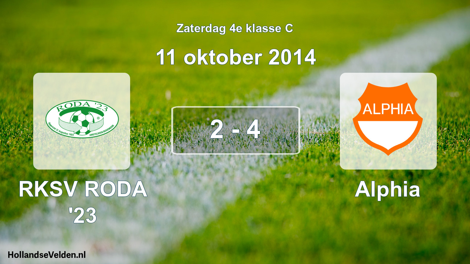 Total number of matches played: RKSV RODA '23 - Alphia 2 - 4 (11 October 2014)
