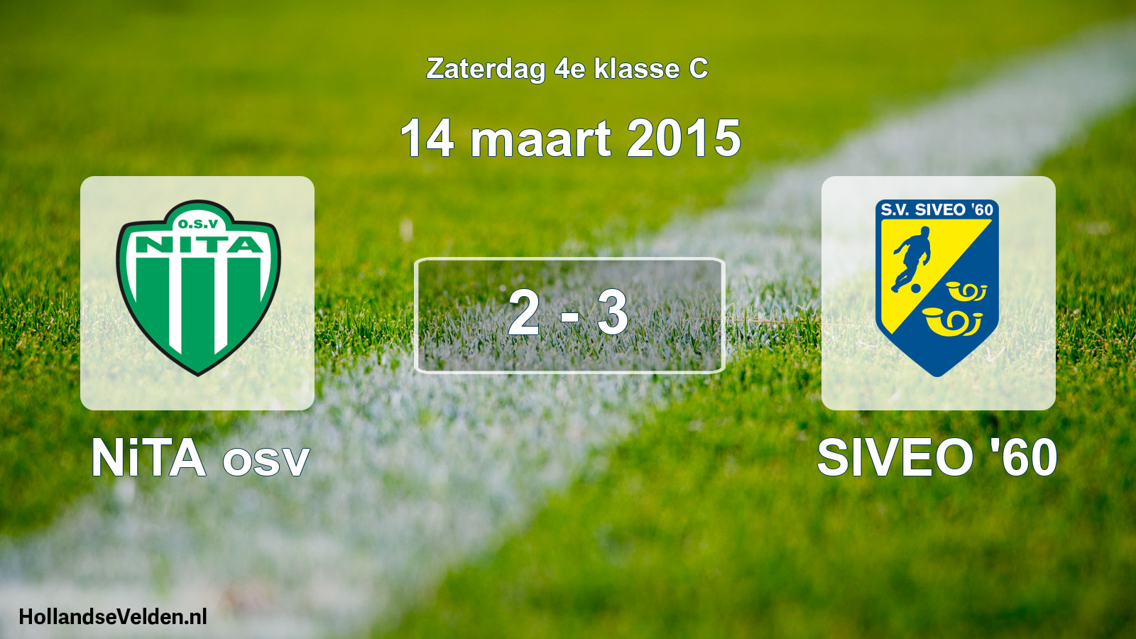 Total number of matches played: NiTA osv - SIVEO '60 2 - 3 (14 March 2015)