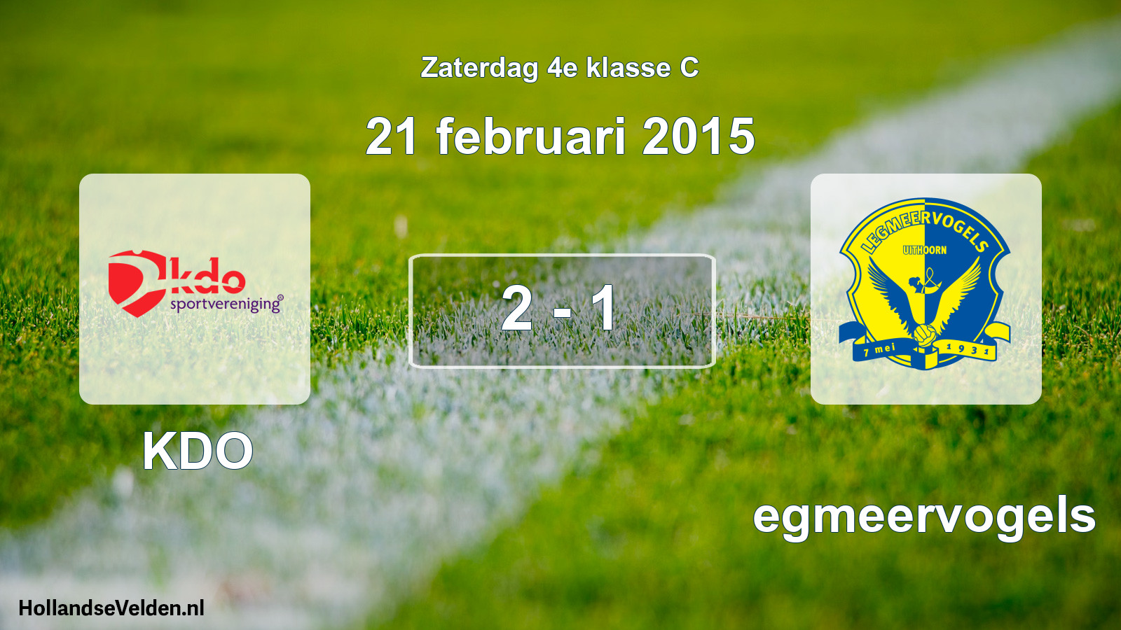 Total number of matches played: KDO - Legmeervogels 2 - 1 (21 February 2015)