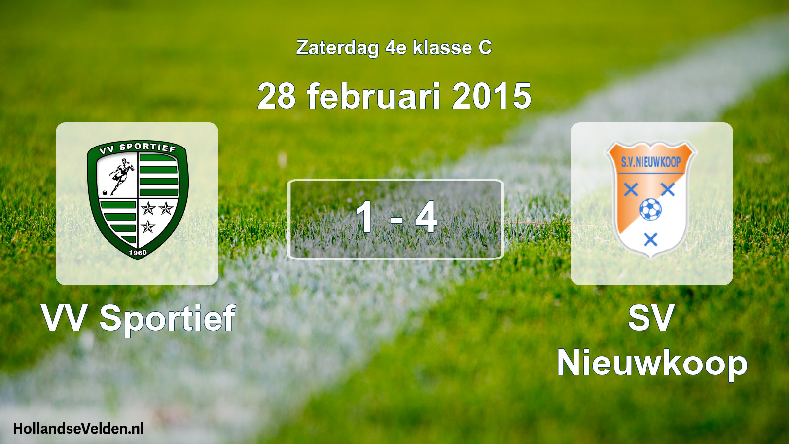 Total number of matches played: VV Sportief - SV Nieuwkoop 1 - 4 (28 February 2015)