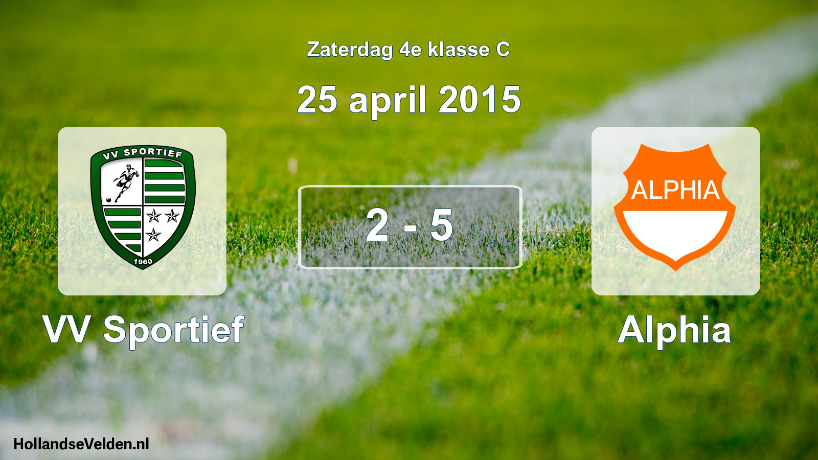 Total number of matches played: VV Sportief - Alphia 2 - 5 (25 April 2015)