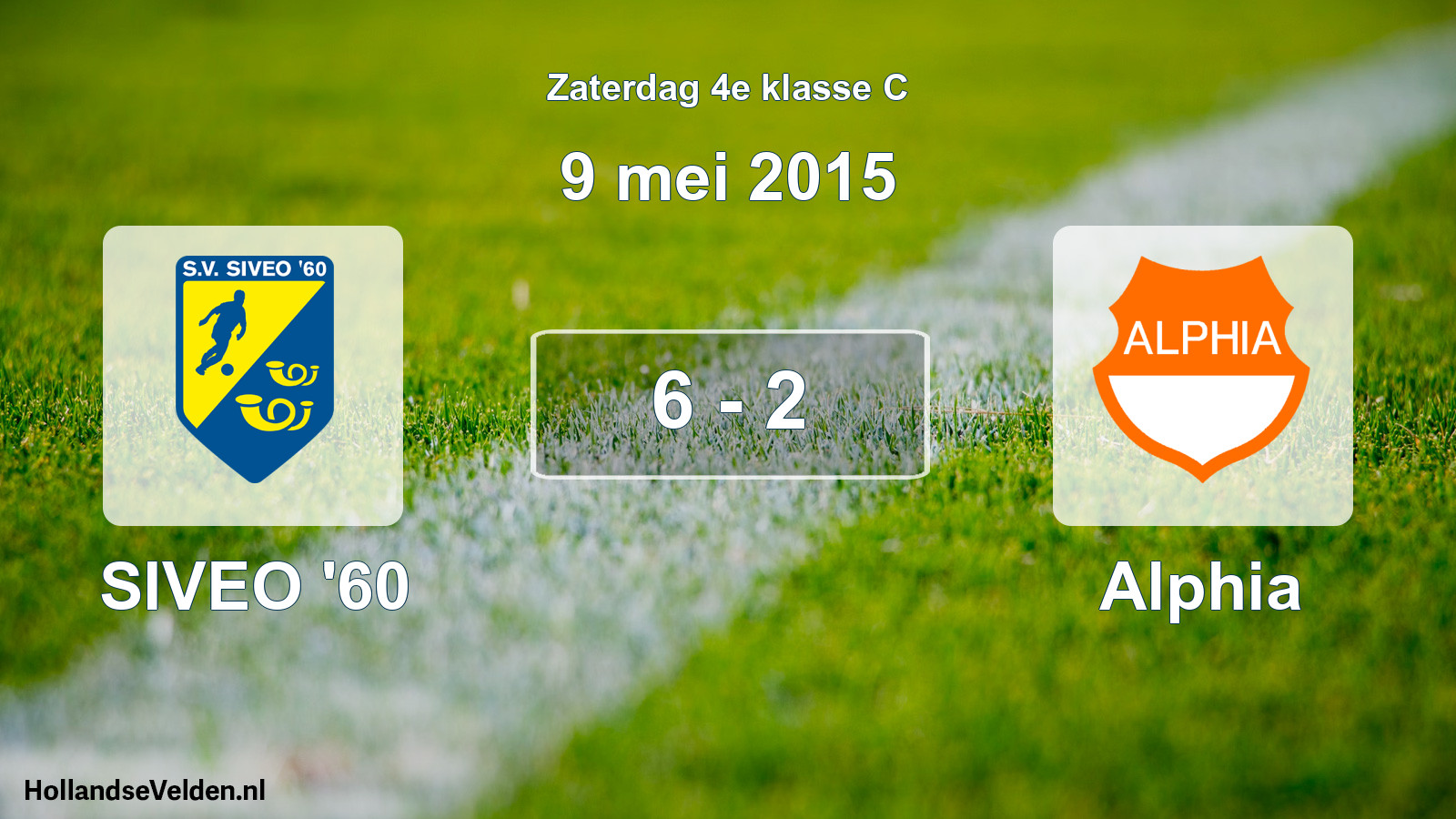 Total number of matches played: SIVEO '60 - Alphia 6 - 2 (9 May 2015)