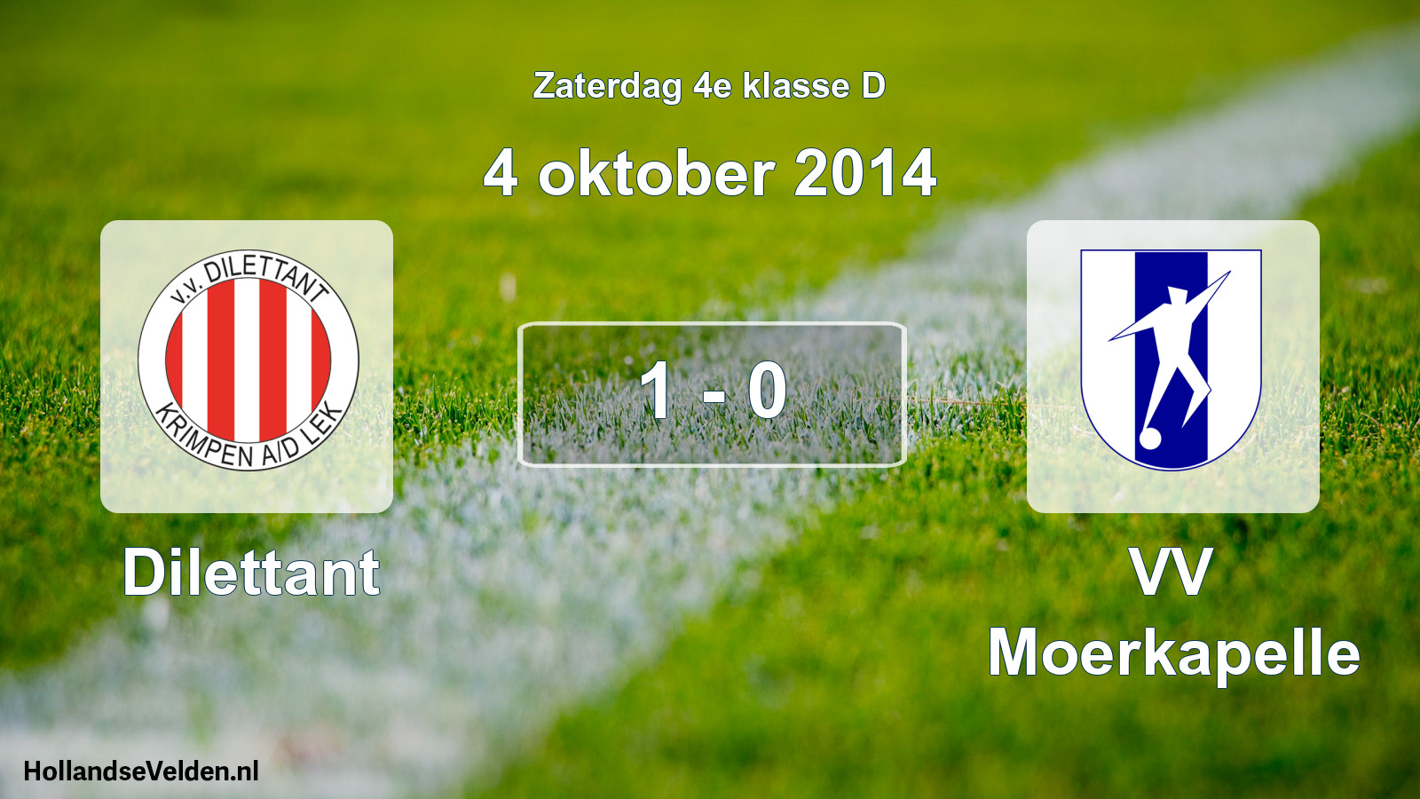 Total number of matches played: Dilettant - VV Moerkapelle 1 - 0 (4 October 2014)