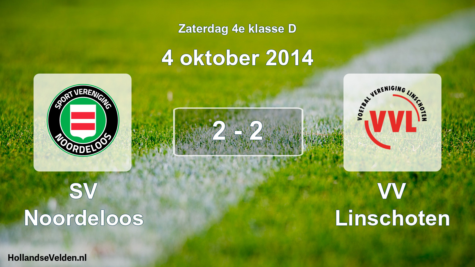 Total number of matches played: SV Noordeloos - VV Linschoten 2 - 2 (4 October 2014)