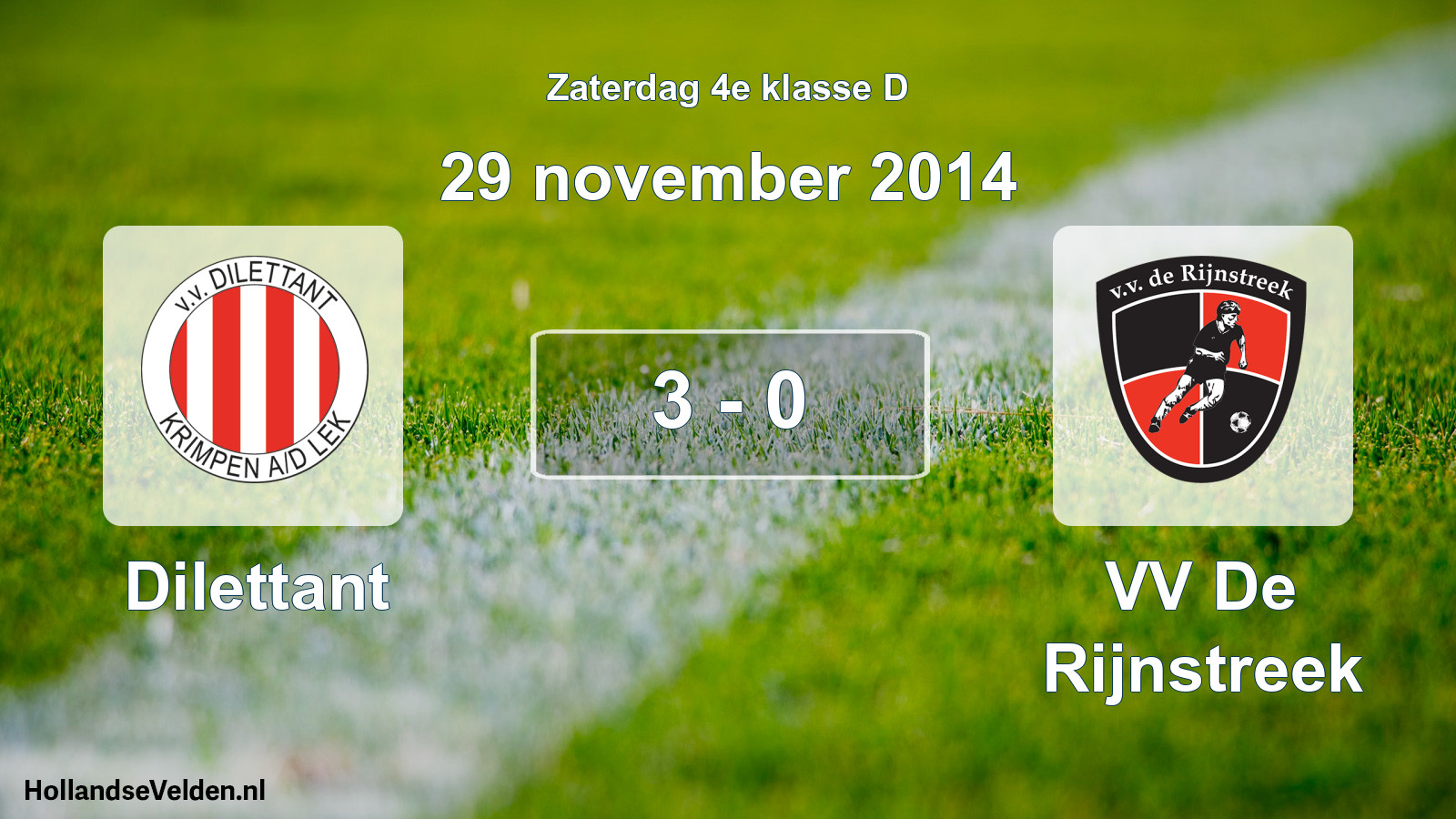 Total number of matches played: Dilettant - VV De Rijnstreek 3 - 0 (29 November 2014)