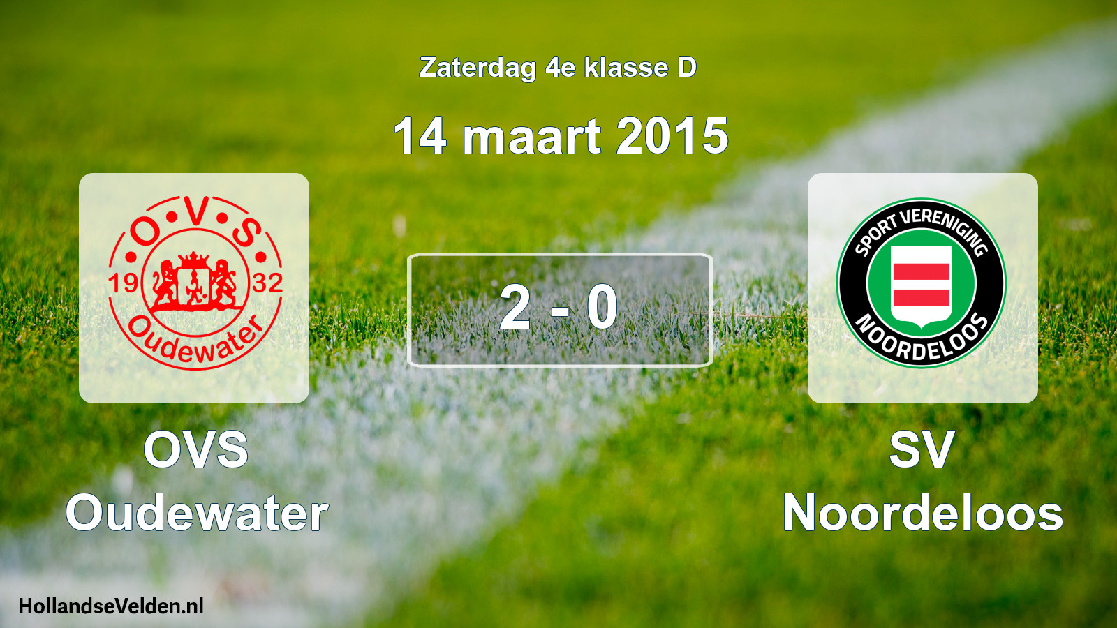 Total number of matches played: OVS Oudewater - SV Noordeloos 2 - 0 (14 March 2015)