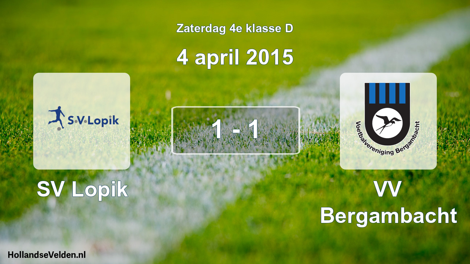 Total number of matches played: SV Lopik - VV Bergambacht 1 - 1 (4 April 2015)