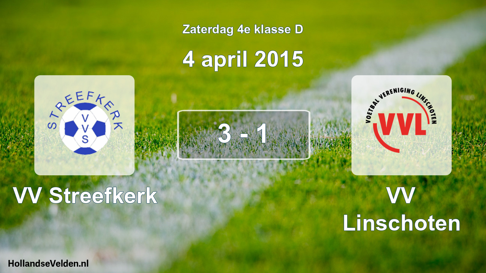 Total number of matches played: VV Streefkerk - VV Linschoten 3 - 1 (4 April 2015)