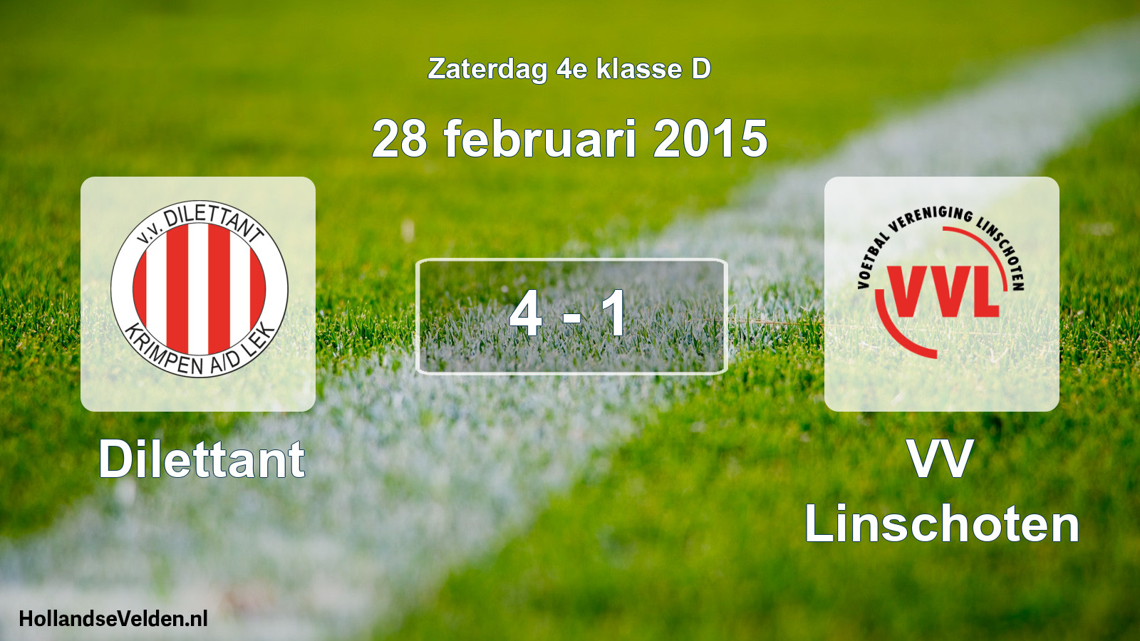 Total number of matches played: Dilettant - VV Linschoten 4 - 1 (28 February 2015)